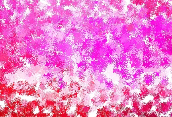 Luz Púrpura Rosa Vector Doodle Telón Fondo Con Hojas Garabatos — Archivo Imágenes Vectoriales