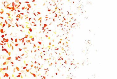 Açık Kırmızı, sarı vektör çizim düzeni ve yapraklar. Origami tarzındaki yaprakların gradyanlı karalama çizimi. Cep telefonlarının geçmişleri için şablon.