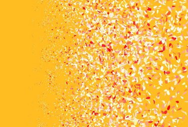 Açık kırmızı, yapraklı sarı vektör soyut tasarımı. Yaprakları karalama tarzında renkli ve soyut çizimler. İşiniz için en iyi tasarım..