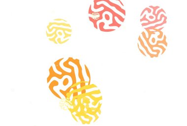 Açık kırmızı, kaotik şekilli sarı vektör şablonu. Soyut gradyan şekilli basit renkli çizimler. Bir cep telefonu için arka plan.