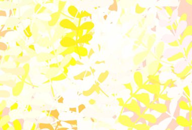 Açık kırmızı, sarı vektör karalama dokusu yapraklarla. Karalama tarzında yaprakları olan belirsiz bir çizim. İş tasarımınız için yepyeni bir tarz.