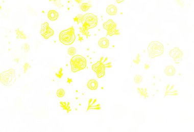 Soyut biçimlerde açık sarı vektör dokusu. Renkli rastgele şekillerle modern soyut illüstrasyon. Bir cep telefonu için arka plan.