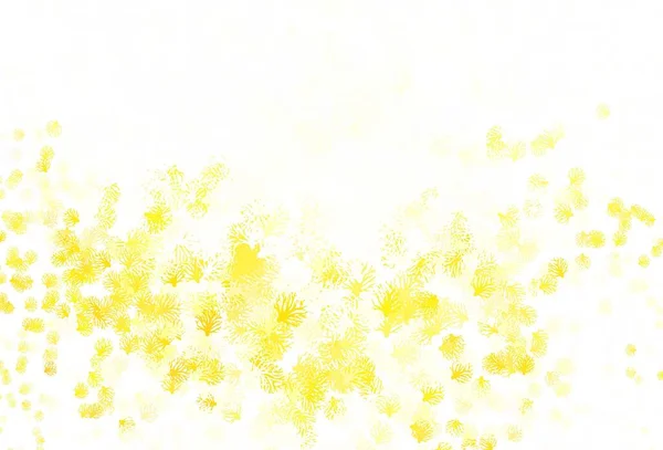Layout Doodle Vetorial Amarelo Claro Com Folhas Ilustração Colorida Estilo — Vetor de Stock