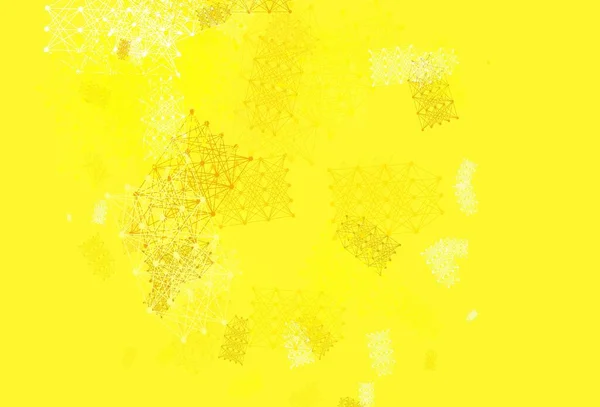 Світло Жовтий Векторний Візерунок Мережею Штучного Інтелекту Абстрактна Ілюстрація Посиланнями — стоковий вектор