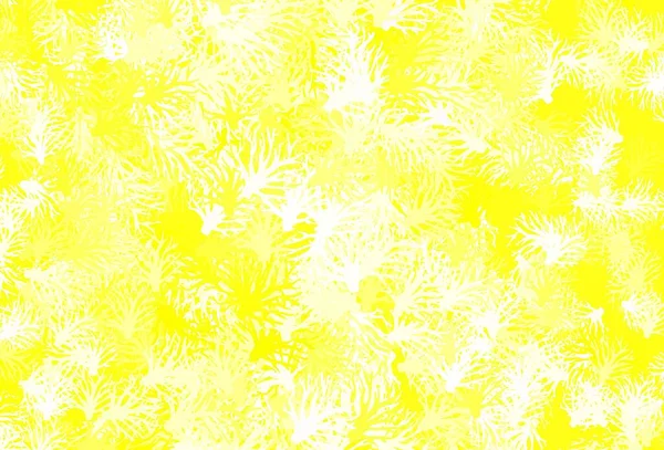 Luz Padrão Doodle Vetor Amarelo Com Ramos Ilustração Abstrata Colorida — Vetor de Stock