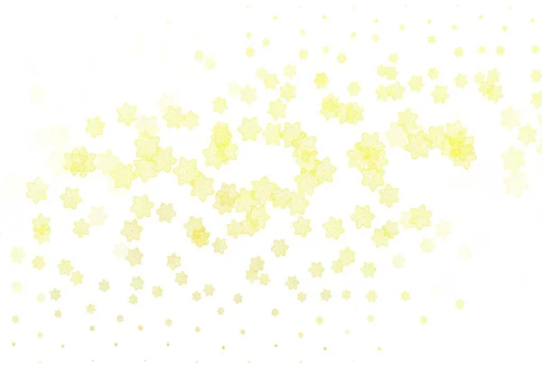 Modèle Doodle Vectoriel Jaune Clair Avec Des Fleurs Illustration Colorée — Image vectorielle