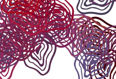 Açık Pembe, kırmızı çizgili vektör şablonu. Kavisli çizgilerden oluşan parlak bir illüstrasyon. Tasarımınız için renkli dalga deseni.