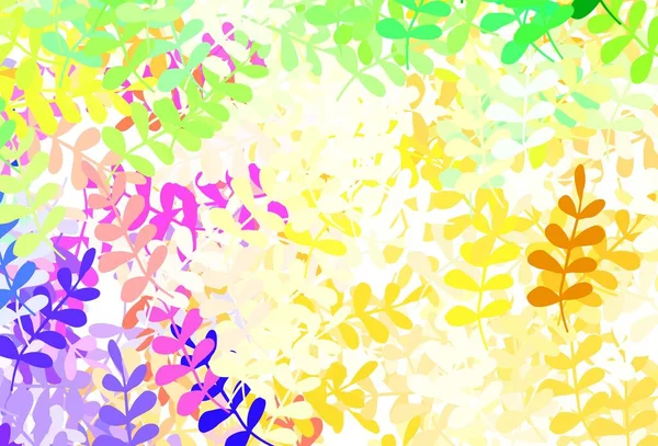 Licht Multicolor Vektor Natürlicher Hintergrund Mit Blättern Skizzenhafte Kritzeleien Mit — Stockvektor
