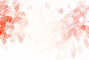 Yapraklı açık kırmızı vektör. Yapraklı karalama tarzında yeni renkli çizimler. Çocuk kitapları için renkli desen.