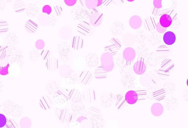 Disklerle açık mor vektör dokusu. Bulanık dekoratif tasarım baloncuklu soyut tarzda. Reklamlar, broşürler için desen.