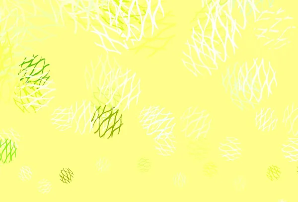 Verde Claro Fondo Vector Amarillo Con Manchas Líneas Círculos Líneas — Archivo Imágenes Vectoriales