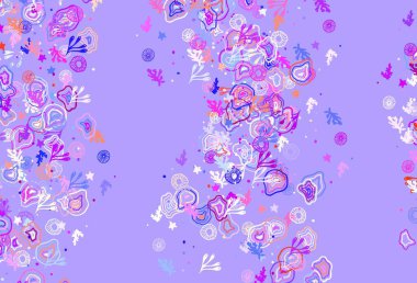 Açık mavi, kaotik şekilli kırmızı vektör şablonu. Renkli rastgele şekillerle modern soyut illüstrasyon. Kartvizitiniz için modern tasarım.