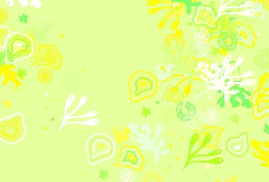 Açık yeşil, kaotik şekilli kırmızı vektör şablonu. Modern tarzda değişen renkli kaotik formlar. Duvar kağıtları için zarif tasarım.