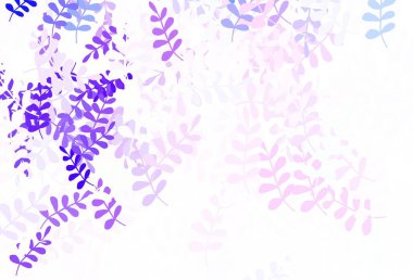 Yapraklı açık mor vektör karalama deseni. Bulanık şekilli ve yapraklı yepyeni bir resim. Web sitesi yöneticileri ve tasarımları için desen.