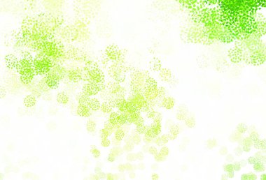 Açık yeşil, Memphis şekilli sarı vektör arkaplan. Renkli rastgele şekillerle modern soyut illüstrasyon. Web siteniz için basit tasarım.