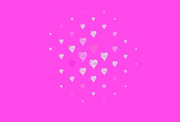 Светло Розовый Векторный Узор Красочными Сердцами Красивые Абстрактные Сердца Красочном — стоковый вектор
