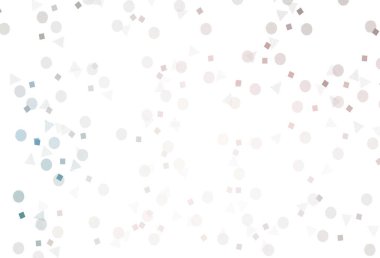 Açık pembe, yeşil vektör arkaplan üçgenler, daireler, küplerle. Daireler, çizgiler, rengarenk eşkenar dörtgenler. Reklamlarınız için akıllı tasarım.