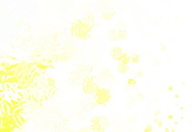 Açık yeşil, sarı vektör karalama arkaplanı yapraklarla. Soyut şablondaki karalamalarla dekoratif illüstrasyon. Ağ ve ambalaj için elle boyanmış tasarım.