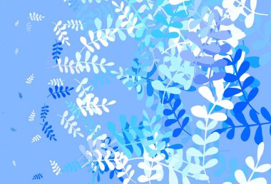 Hafif BLUE vektör karalama arkaplanı yapraklarla. Yapraklı modern geometrik soyut çizim. Markan için şık bir model..