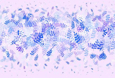 Hafif BLUE vektör karalama dokusu yapraklarla. Bulanık arka planda yaprakları olan eskiz karalamalar. Tasarımınız için yeni şablon.