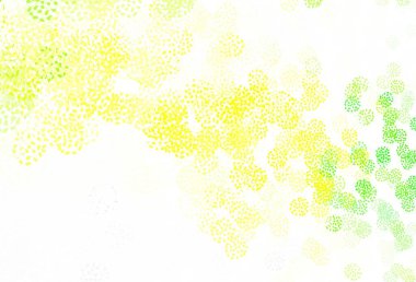 Açık yeşil, Memphis şekilli sarı vektör arkaplan. Modern tarzda değişen renkli kaotik formlar. Web siteniz için basit tasarım.