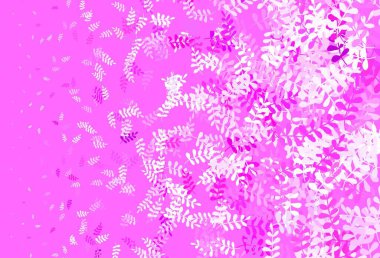 Açık Mor, yapraklı pembe vektör soyut arkaplan. Yapraklı modern geometrik soyut çizim. İş tasarımınız için yepyeni bir tarz.