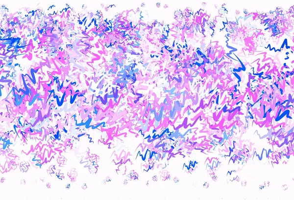 Lichtroze Blauw Vector Patroon Met Gebogen Lijnen Schitterende Kleurrijke Illustratie — Stockvector
