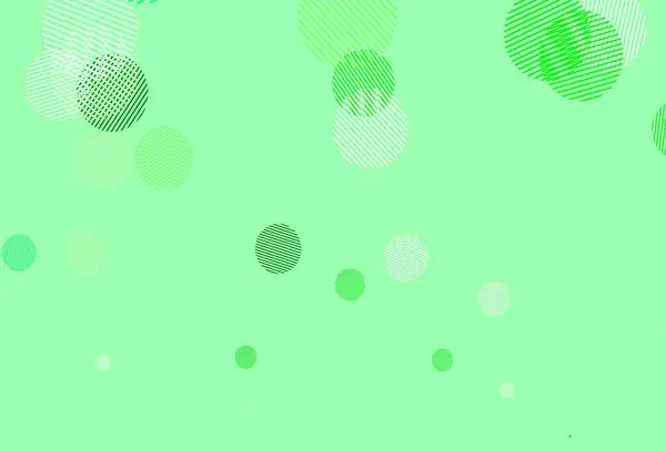 Hellgrüner Vektorhintergrund Mit Blasen Illustration Mit Einer Reihe Leuchtender Farbenfroher — Stockvektor