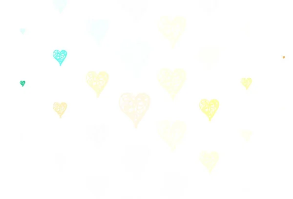 Light Multicolor Vector Texture Lovely Hearts Decorative Design Hearts Simple — Stock Vector