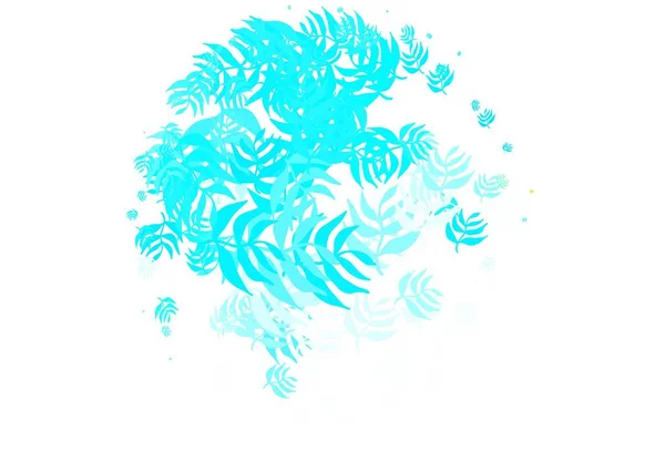 Світло Блакитний Зелений Векторний Каракулевий Фон Листям Барвиста Абстрактна Ілюстрація — стоковий вектор