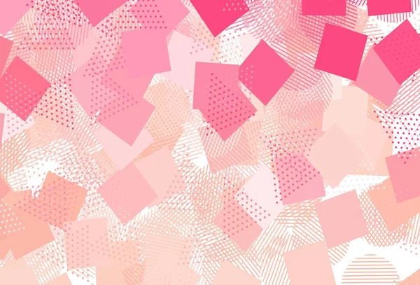 Světle Růžová Vektorová Šablona Krystaly Kruhy Čtverci Ilustrace Množinou Barevných — Stockový vektor