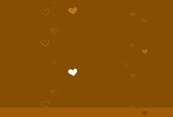 Світло Оранжевий Векторний Фон Сяючими Серцями Ілюстрація Формами Градієнтних Сердець — стоковий вектор