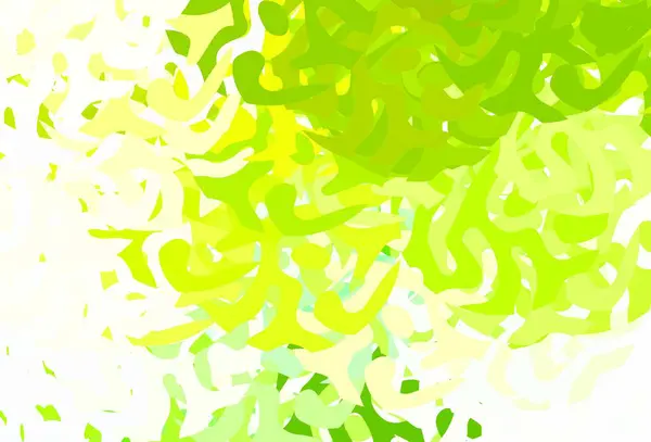 Açık Yeşil Memphis Şekilli Sarı Vektör Arkaplan Rastgele Şekillerle Soyut — Stok Vektör