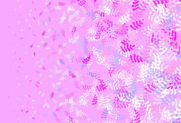 Світло Фіолетовий Рожевий Вектор Абстрактний Дизайн Листям Скетчі Каракулі Листям — стоковий вектор
