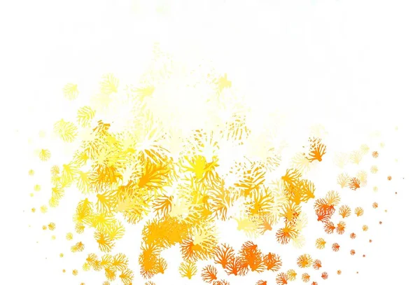 Hellblauer Gelber Vektor Abstrakter Hintergrund Mit Blättern Skizzenhafte Kritzeleien Auf — Stockvektor