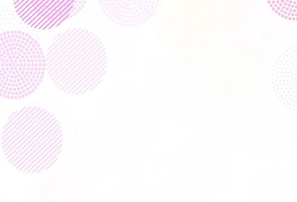 Rose Clair Texture Vectorielle Jaune Avec Disques Illustration Abstraite Scintillante — Image vectorielle