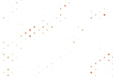 Karalama kalpli açık kırmızı vektör şablonu. Renkli arkaplanda güzel soyut kalpler. Karnaval için şablon, festival için romantik broşürler.