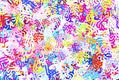 Soyut şekilli ışık çok renkli vektör arkaplanı. Modern tarzda değişen renkli kaotik formlar. Duvar kağıtları için zarif tasarım.