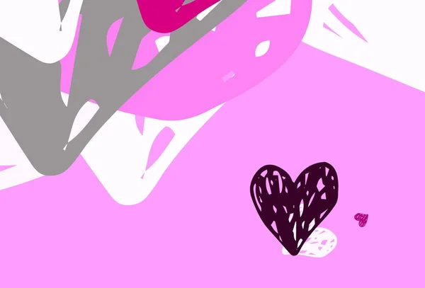 Светло Фиолетовая Векторная Текстура Прекрасными Сердцами Декоративный Дизайн Сердечками Простом — стоковый вектор