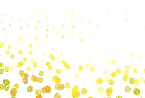 Jasnozielone Żółte Tło Wektora Kropkami Ilustracja Zestawem Lśniących Kolorowych Abstrakcyjnych — Wektor stockowy