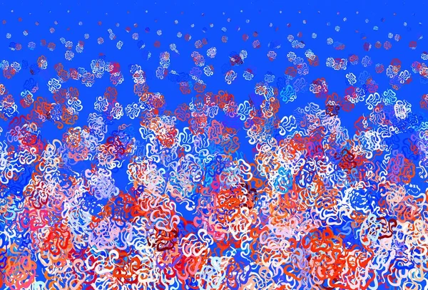 Светло Синяя Красная Векторная Текстура Различными Формами Декоративный Дизайн Абстрактном — стоковый вектор