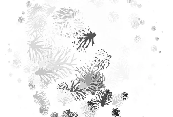 Светло Серый Векторный Фон Ветвями Иллюстрация Каракулями Абстрактном Шаблоне Новый — стоковый вектор