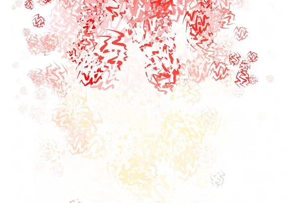 Rosso Chiaro Layout Vettoriale Giallo Con Linee Spiritose Illustrazione Astratta — Vettoriale Stock