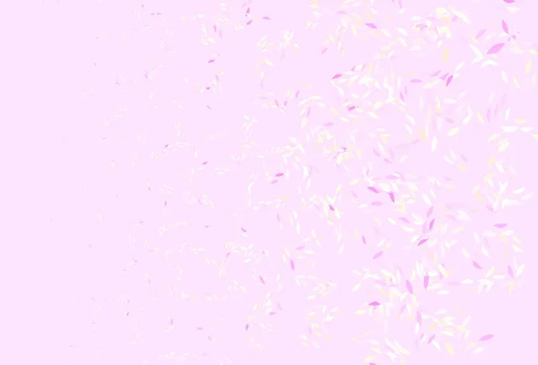 Light Pink Modello Doodle Vettoriale Giallo Con Foglie Nuova Illustrazione — Vettoriale Stock