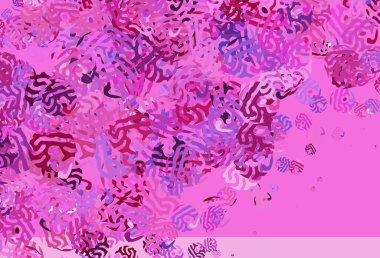 Açık Mor, kaotik şekilli pembe vektör şablonu. Soyut tarzda rengarenk gradyan şekilleri olan bir resim. İşiniz için en iyi akıllı tasarım.