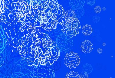 Küre ve çizgilerle açık mavi vektör deseni. Renkli noktalı modern soyut çizimler. Fütürist reklamlar ve kitapçıklar için şablon.