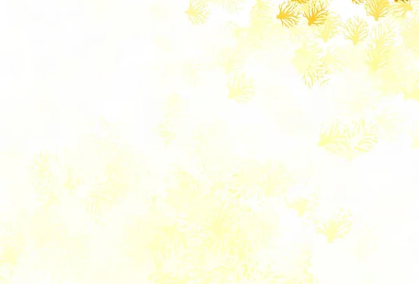 葉と明るい黄色のベクトルのドアのレイアウト 白い背景にスケッチなドドル あなたのブランド本のためのエレガントなパターン — ストックベクタ