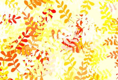 Açık kırmızı, yapraklı sarı vektör soyut tasarımı. Bulanık şekilli ve yapraklı yepyeni bir resim. Ağ ve ambalaj için elle boyanmış tasarım.