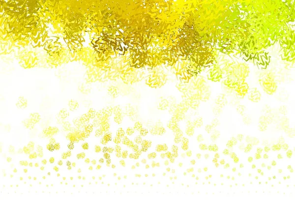 Verde Claro Fondo Vector Amarillo Con Líneas Curvas Ilustración Colorida — Vector de stock