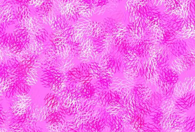 Açık pembe vektör arkaplanı. Noktalı, çizgili. Parlak renkli soyut çemberler ve çizgiler çizilmiş bir resim. Duvar kağıtlarının dokusu için desen.